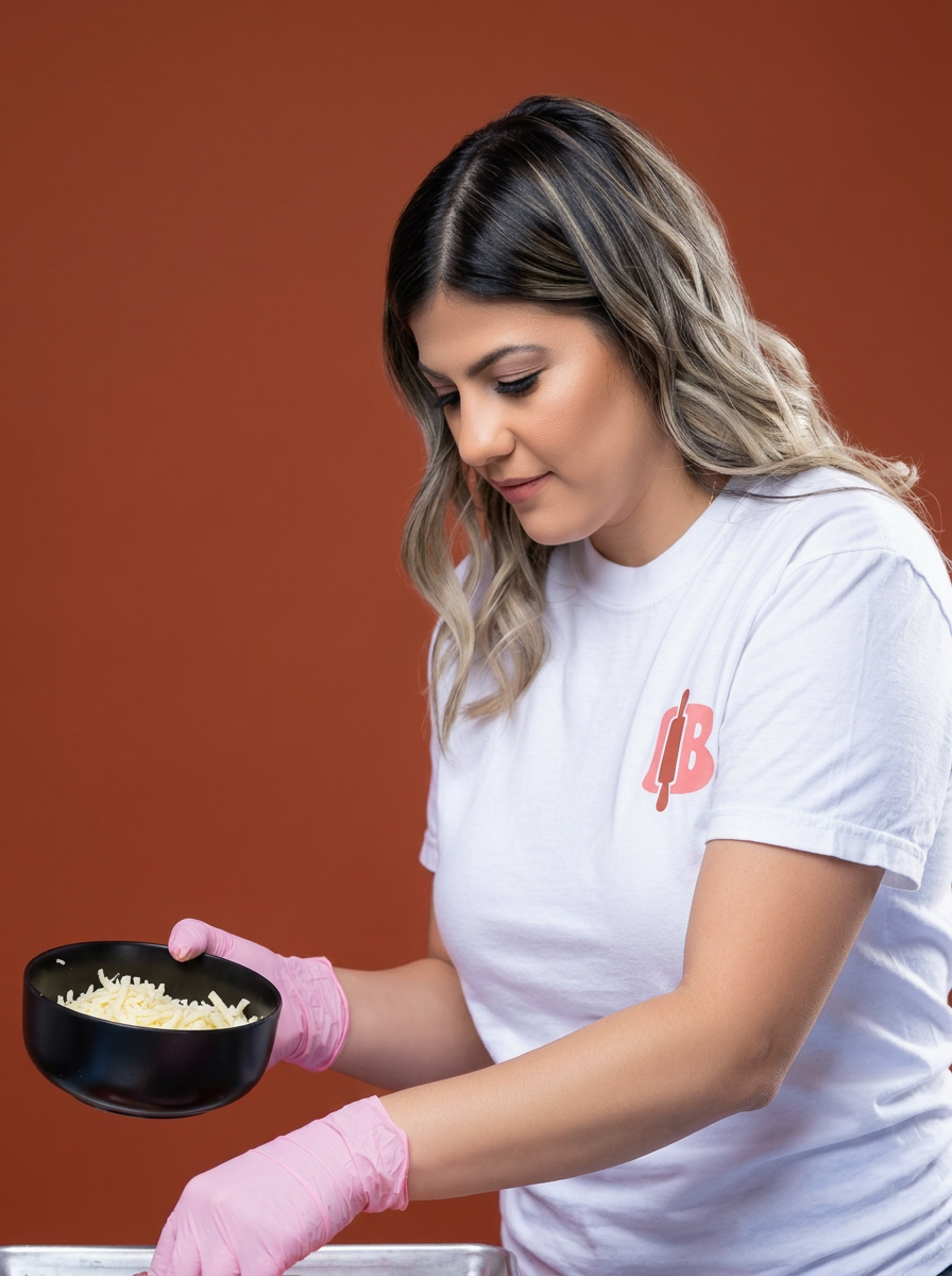 Hands kneading bread